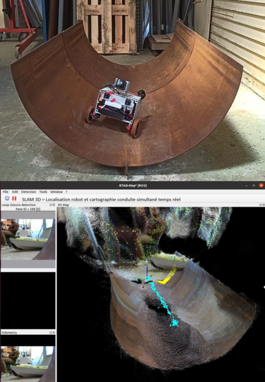 Hydraulic-pipe inspection system and RTAB-Map reconstruction
